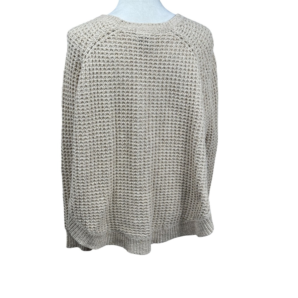 LRL LAUREN JEANS CO. Beige Long Sleeve Basketweave Poncho‎ Sweater Size S